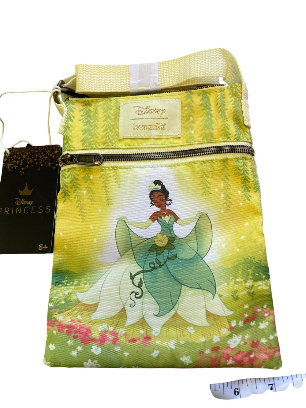 Loungefly Green Princess Illustration Crossbody with Cream Strap - Picture 3 of 7